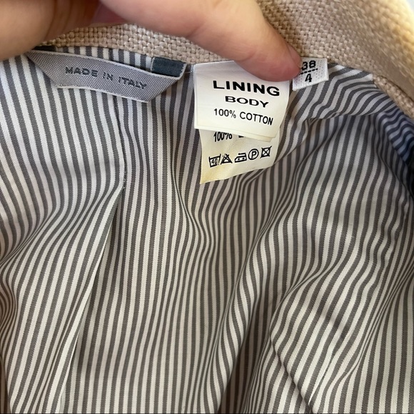 Barney's New York Linen Blazer Peacoat Jacket - Picture 10 of 12